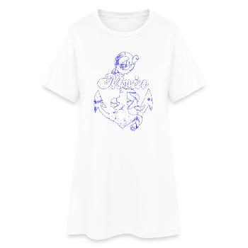 Moin mit Anker Vintage Design - Frauen T-Shirt-Kleid - Weiß - Vorne