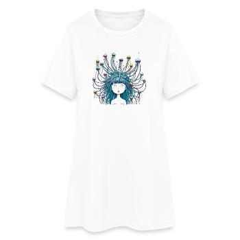 Coupe de cheveux Jellyfish Girl Jellyfish Animal Trend 2024 - Robe T-shirt Femme - blanc - Devant