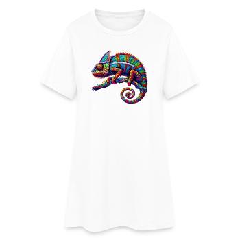 Caméléon - Robe T-shirt Femme - blanc - Devant