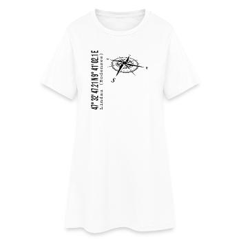 Koordinaten Lindau am Bodensee - Frauen T-Shirt-Kleid - Weiß - Vorne