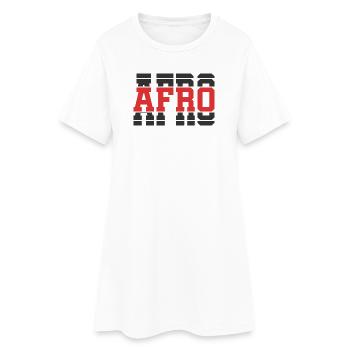 T-Shirt Afro T-Shirt Geschenkidee gestapelter Text - Frauen T-Shirt-Kleid - Weiß - Vorne