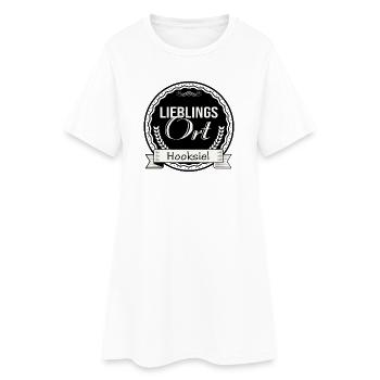 Lieblingsort Hooksiel - Frauen T-Shirt-Kleid - Weiß - Vorne
