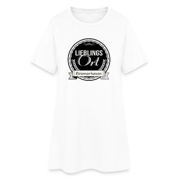 Lieblingsort Bremerhaven - Frauen T-Shirt-Kleid - Weiß - Vorne