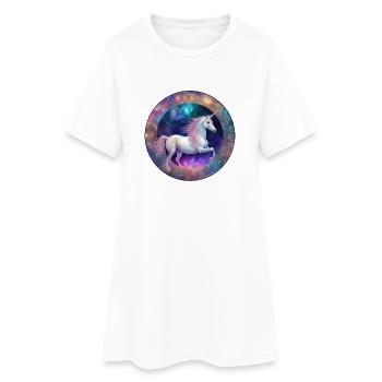Cercle de licorne galactique - Robe T-shirt Femme - blanc - Devant