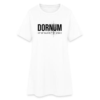 Koordinaten Dornum - Frauen T-Shirt-Kleid - Weiß - Vorne