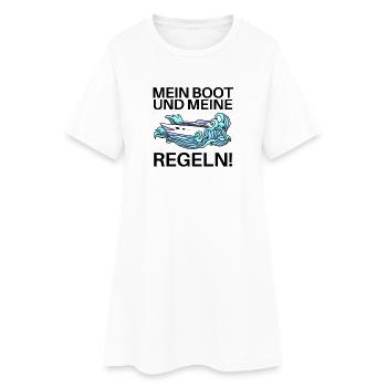 Boote Motorboot Regeln Spruch lustig - Frauen T-Shirt-Kleid - Weiß - Vorne