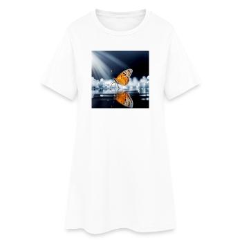 Papillon - Robe T-shirt Femme - blanc - Devant