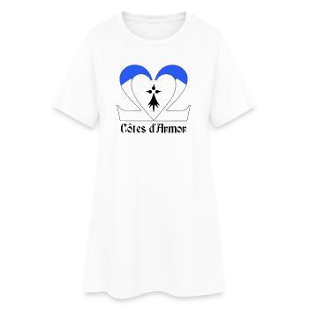 Côtes d'Armor - Robe T-shirt Femme - blanc - Devant