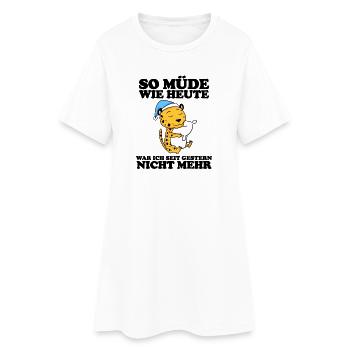 Ausschlafen Müde Spruch lustig Schlafen - Gepard - Frauen T-Shirt-Kleid - Weiß - Vorne