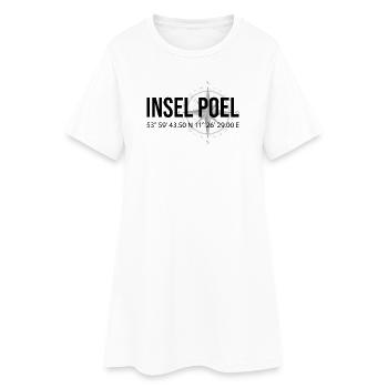 Koordinaten Insel Poel - Frauen T-Shirt-Kleid - Weiß - Vorne