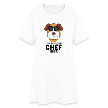 Chef Spruch Anführer Hund Jack Russell Motiv - Frauen T-Shirt-Kleid - Weiß - Vorne
