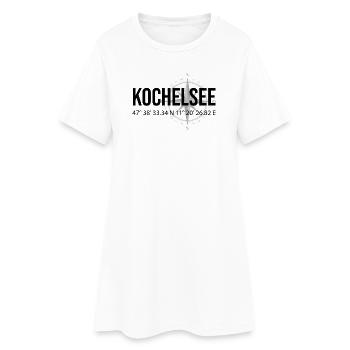 Koordinaten Kochelsee - Frauen T-Shirt-Kleid - Weiß - Vorne
