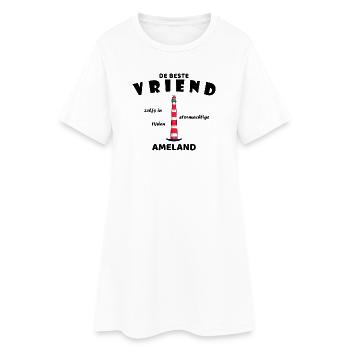 Ameland, Meilleur Ami, Petite Amie en néerlandais - Robe T-shirt Femme - blanc - Devant