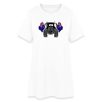 Traktor zwei Flaggen Australien - Frauen T-Shirt-Kleid - Weiß - Vorne