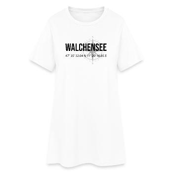 Koordinaten Walchensee - Frauen T-Shirt-Kleid - Weiß - Vorne