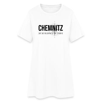 Koordinaten Chemnitz - Frauen T-Shirt-Kleid - Weiß - Vorne