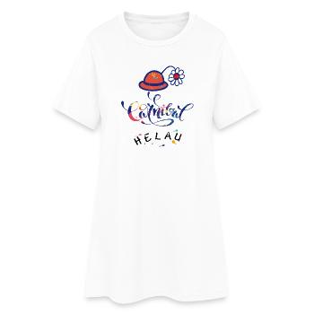 Karneval Fasching Konfetti - Frauen T-Shirt-Kleid - Weiß - Vorne