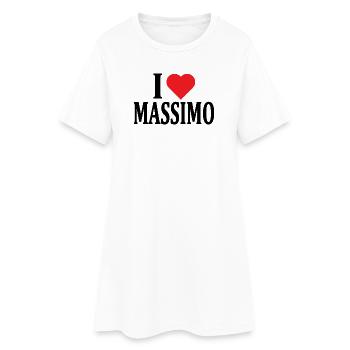 Tee shirt I love Massimo idée cadeau t-shirt - Robe T-shirt Femme - blanc - Devant