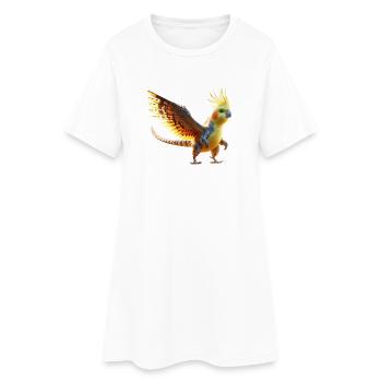Nymphendino (01) - Frauen T-Shirt-Kleid - Weiß - Vorne