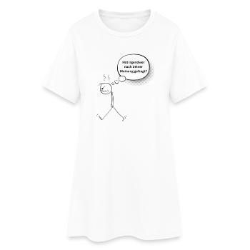 genervt - Frauen T-Shirt-Kleid - Weiß - Vorne