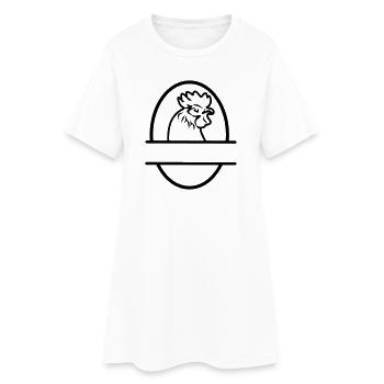 Poulet à l’œuf - Robe T-shirt Femme - blanc - Devant