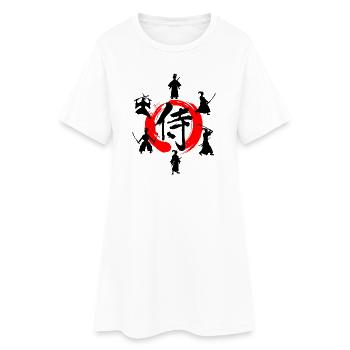 Cercle zen Enso avec Samouraï - Robe T-shirt Femme - blanc - Devant