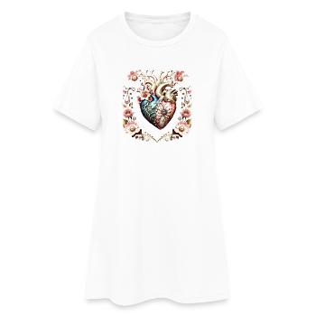 Wunderbares edles Herz. - Frauen T-Shirt-Kleid - Weiß - Vorne