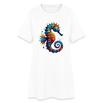 Hippocampe - Robe T-shirt Femme - blanc - Devant