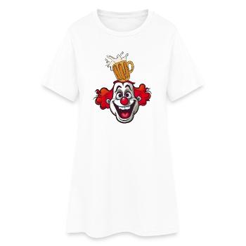 Clown mit Bierglas Splash Karnevalkostüm - Frauen T-Shirt-Kleid - Weiß - Vorne