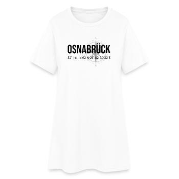 Koordinaten Osnabrück - Frauen T-Shirt-Kleid - Weiß - Vorne