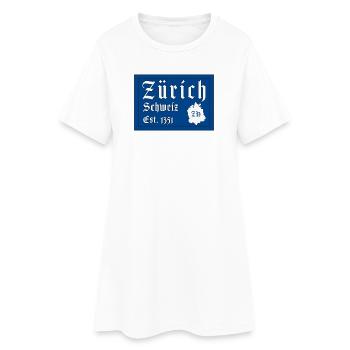 Zurich, Suisse, Est. 1351 - Robe T-shirt Femme - blanc - Devant