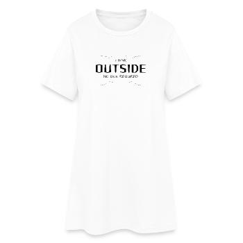 Think Outside - Quer denken ohne Box. - Frauen T-Shirt-Kleid - Weiß - Vorne