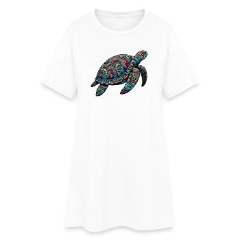 Tortue - Robe T-shirt Femme - blanc - Devant