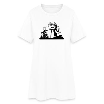Un biologiste regarde une graine au microscope - Robe T-shirt Femme - blanc - Devant