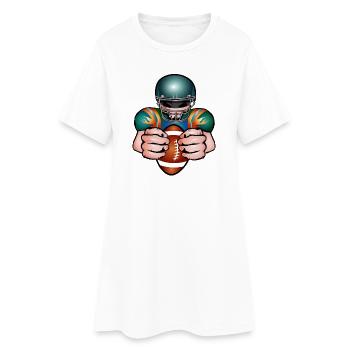 Football Spieler mit Football Helm und Spielball - Frauen T-Shirt-Kleid - Weiß - Vorne