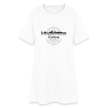 Koordinaten Cottbus - Frauen T-Shirt-Kleid - Weiß - Vorne