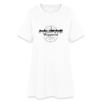 Koordinaten Wuppertal - Frauen T-Shirt-Kleid - Weiß - Vorne