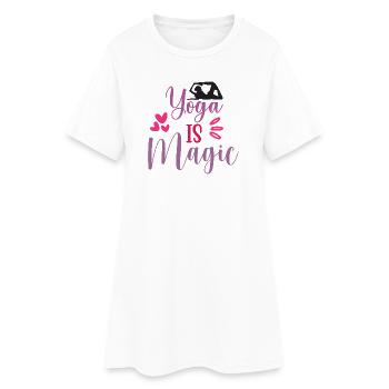 Le yoga, c’est magique - Robe T-shirt Femme - blanc - Devant