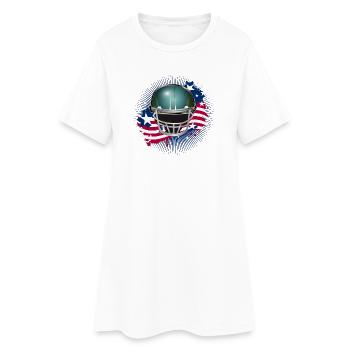 Casque de football avec drapeau américain - Robe T-shirt Femme - blanc - Devant