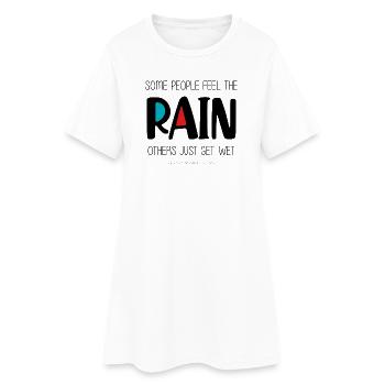 Spüren Sie den Regen - Frauen T-Shirt-Kleid - Weiß - Vorne