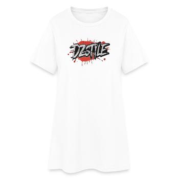 DZ Style Urbain - Graffiti Éclaboussure - Robe T-shirt Femme - blanc - Devant
