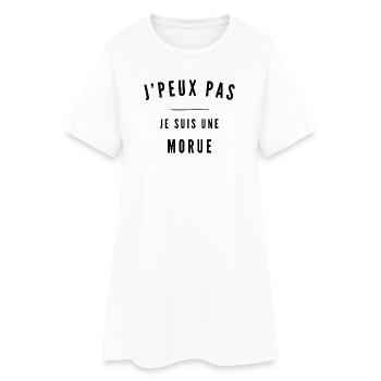 Traînée de Pinceau Nocturne - Robe T-shirt Femme - blanc - Devant