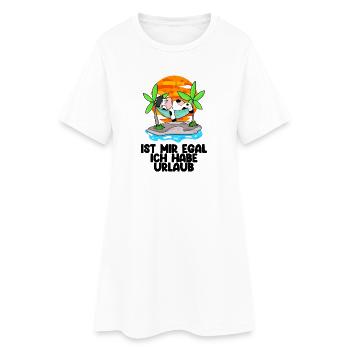Urlaub Ferien Frei Kuh - Frauen T-Shirt-Kleid - Weiß - Vorne