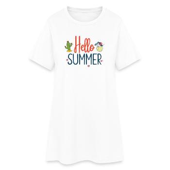 Bonjour l’été - Robe T-shirt Femme - blanc - Devant