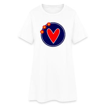 HERZ. HERZ. VALENTINSTAG. LIEBE. LIEBE. PAAR. - Frauen T-Shirt-Kleid - Weiß - Vorne