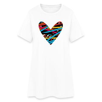 SAINT VALENTIN. EVJF. JE T'AIME. I LOVE YOU. AMOUR - Robe T-shirt Femme - blanc - Devant
