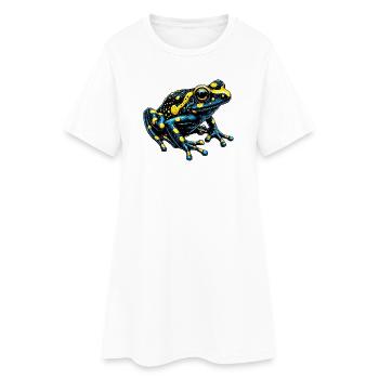 Frosch - Frauen T-Shirt-Kleid - Weiß - Vorne