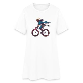 Japanischer Krieger auf Rennrad - Frauen T-Shirt-Kleid - Weiß - Vorne