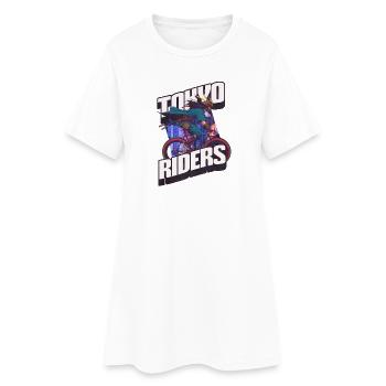 Tokyo Riders - Guerrier japonais sur vélo de route - Robe T-shirt Femme - blanc - Devant