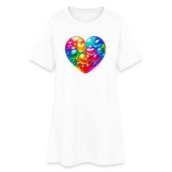 Coeur coloré - Robe T-shirt Femme - blanc - Devant
